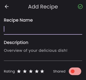Recipe Entry