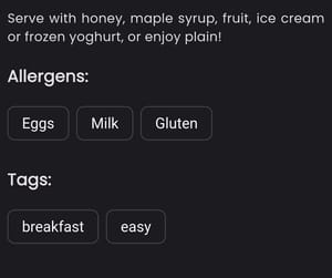 Tags and Allergens